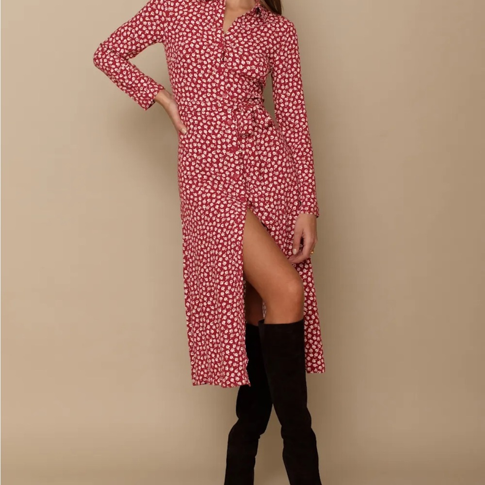 Reformation Brighton Red Floral Women's Dress